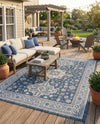 Tribal Terrace Treasures Collection Area Rug -  Incan Isle (Blue) Rectangle Blue  lifestyle 25