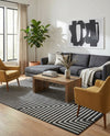 Urban Terrace Collection Area Rug -  Astoria (Black and White) Rectangle Black and White  lifestyle 5