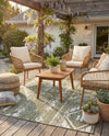 Desert Nomad Terrace Collection Area Rug - Sahara (Green) Square Green  lifestyle 63