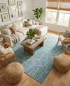 Savannah Escape Collection Area Rug -  Rainforest Rectangle Light Aqua  lifestyle 38