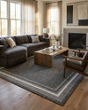 Terrace Fringe Collection Area Rug - Veranda (Black) Rectangle Black  lifestyle 29