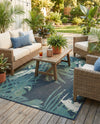 Coastal Terrace Collection Area Rug -  Anchor Square Navy Blue  lifestyle 71