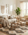 Osian Looms Collection Area Rug - Varanasi Rectangle Natural Black  lifestyle 11