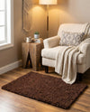 Plush Oasis Collection Area Rug - Serenity (Chocolate Brown) Rectangle Chocolate Brown  lifestyle 8
