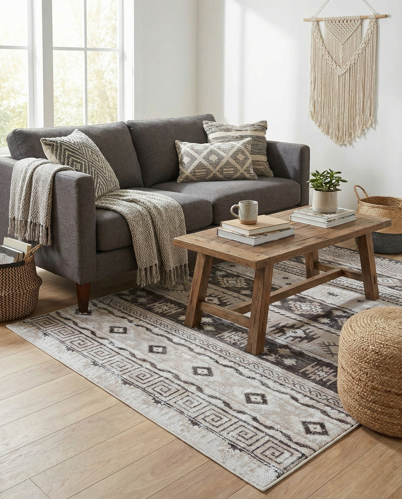 Geneva Terrace Collection Area Rug - Montreux Rectangle Beige  lifestyle 27