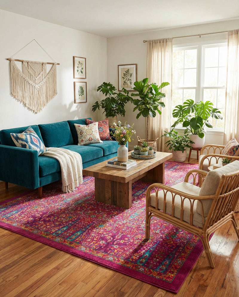 Caribbean Cove Collection Area Rug -  Tobago Rectangle Pink  lifestyle 51