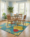 Coastal Terrace Collection Area Rug -  Cove Rectangle Blue  lifestyle 13