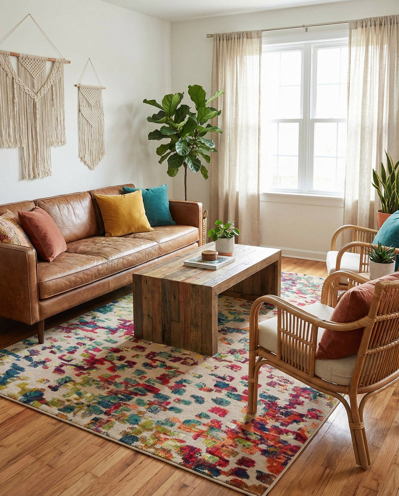 Outdoor Marrakesh Collection Area Rug -  Oujda Rectangle Multi  lifestyle 25