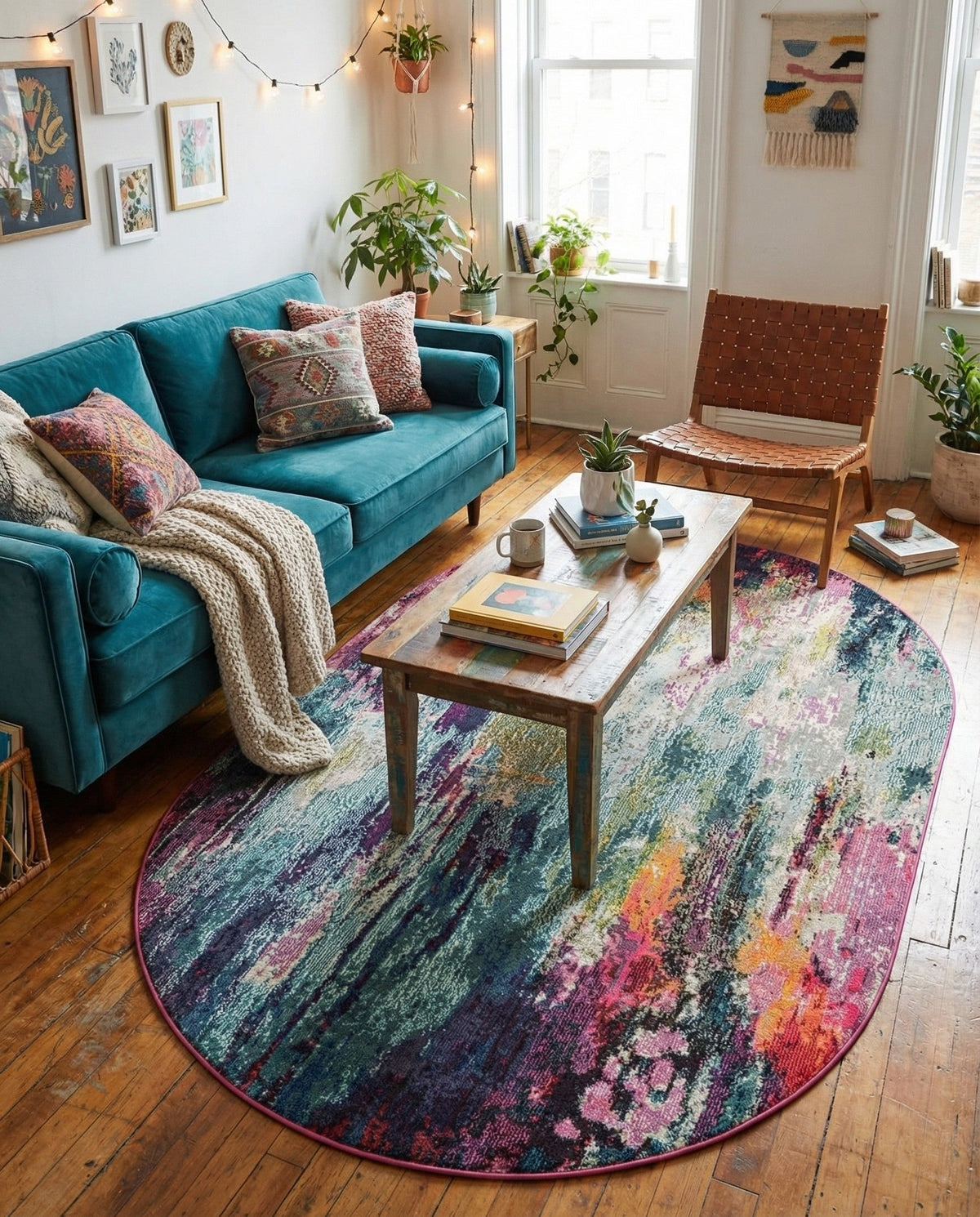 Chromatic Oasis Collection Area Rug -  Oasis Oval Multi  lifestyle 108