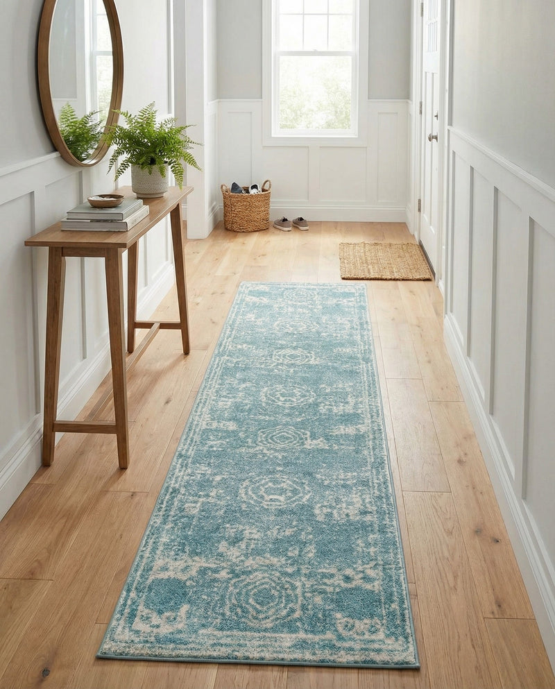 Dover Terrace Collection Area Rug -  Lagoon (Aqua) Runner Aqua  lifestyle 70