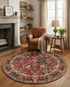 Neptune Elegance Collection Area Rug -  Galatea (Burgundy) Round Burgundy  lifestyle 69