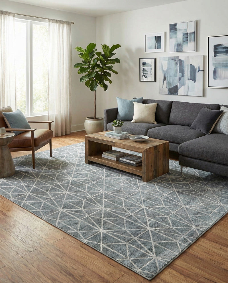 Garden Maze Retreat Collection Area Rug -  Arborlane Rectangle Gray  lifestyle 34