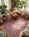 Zahara Oasis Collection Area Rug -  Tangier Round Rust Red  lifestyle 63