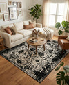Cascade Range Collection Area Rug -  Shasta (Black and White) Square Black and White  lifestyle 67