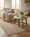 Highland Woven Jute Collection Area Rug - Glenmore (Light Brown) Rectangle Light Brown  lifestyle 7