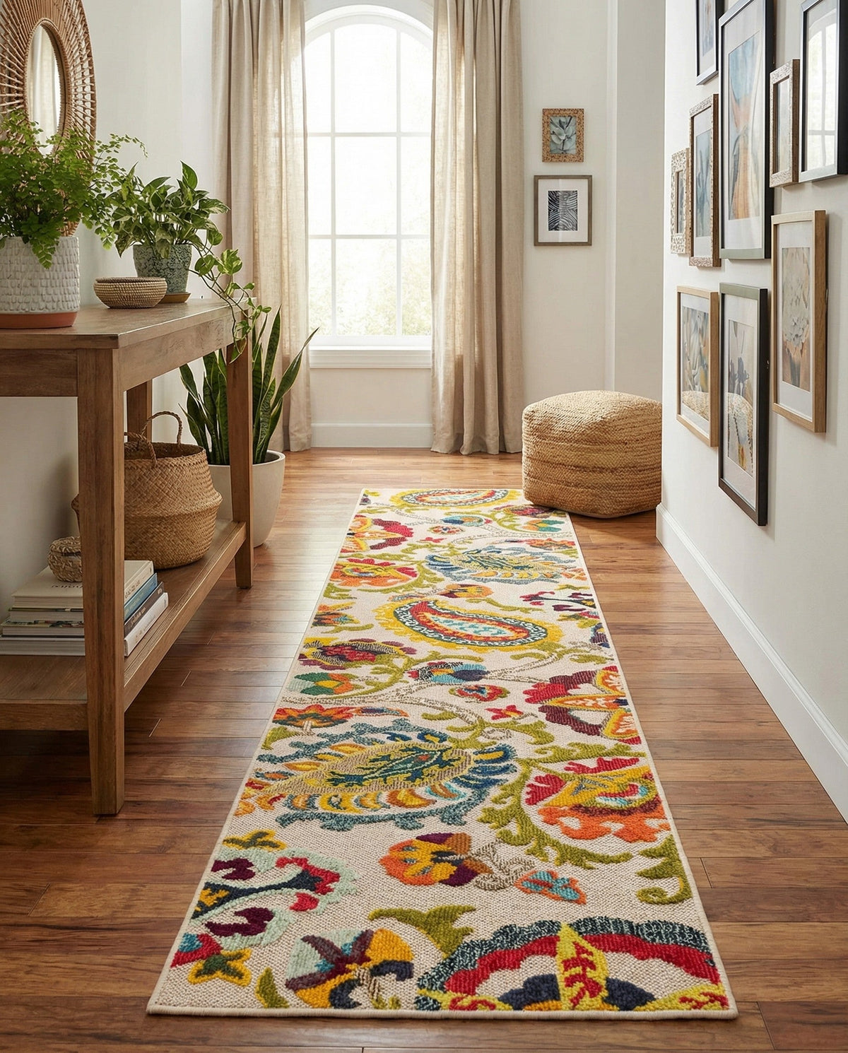 Outdoor Marrakesh Collection Area Rug - Fes Runner Multi Beige  lifestyle 162