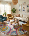 Urban Terrace Collection Area Rug -  Plaza Round Multi  lifestyle 51