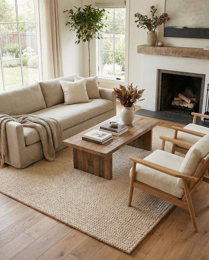 Lana Tasmanian Wool Collection Area Rug - Waitomo Rectangle Taupe  lifestyle 45