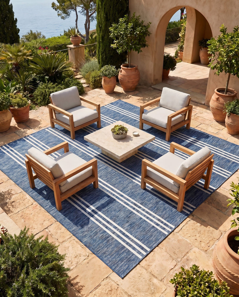 Urban Oasis Rugs Collection Area Rug -  District (Blue) Square Blue  lifestyle 78