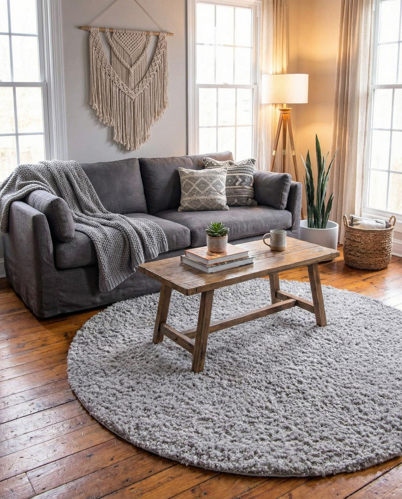 Alpine Plush Collection Area Rug -  Cortina (Sterling) Round Sterling  lifestyle 28