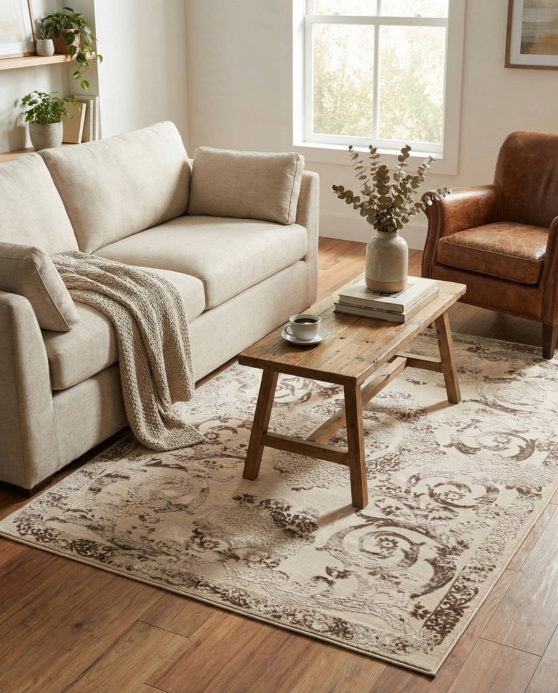 Bloomsbury Elegance Collection Area Rug - Mayfair Rectangle Beige  lifestyle 41