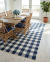 Sustainable Grid Indoor-Outdoor Oasis Collection Area Rug - Savannah Rectangle Navy Blue  lifestyle 46