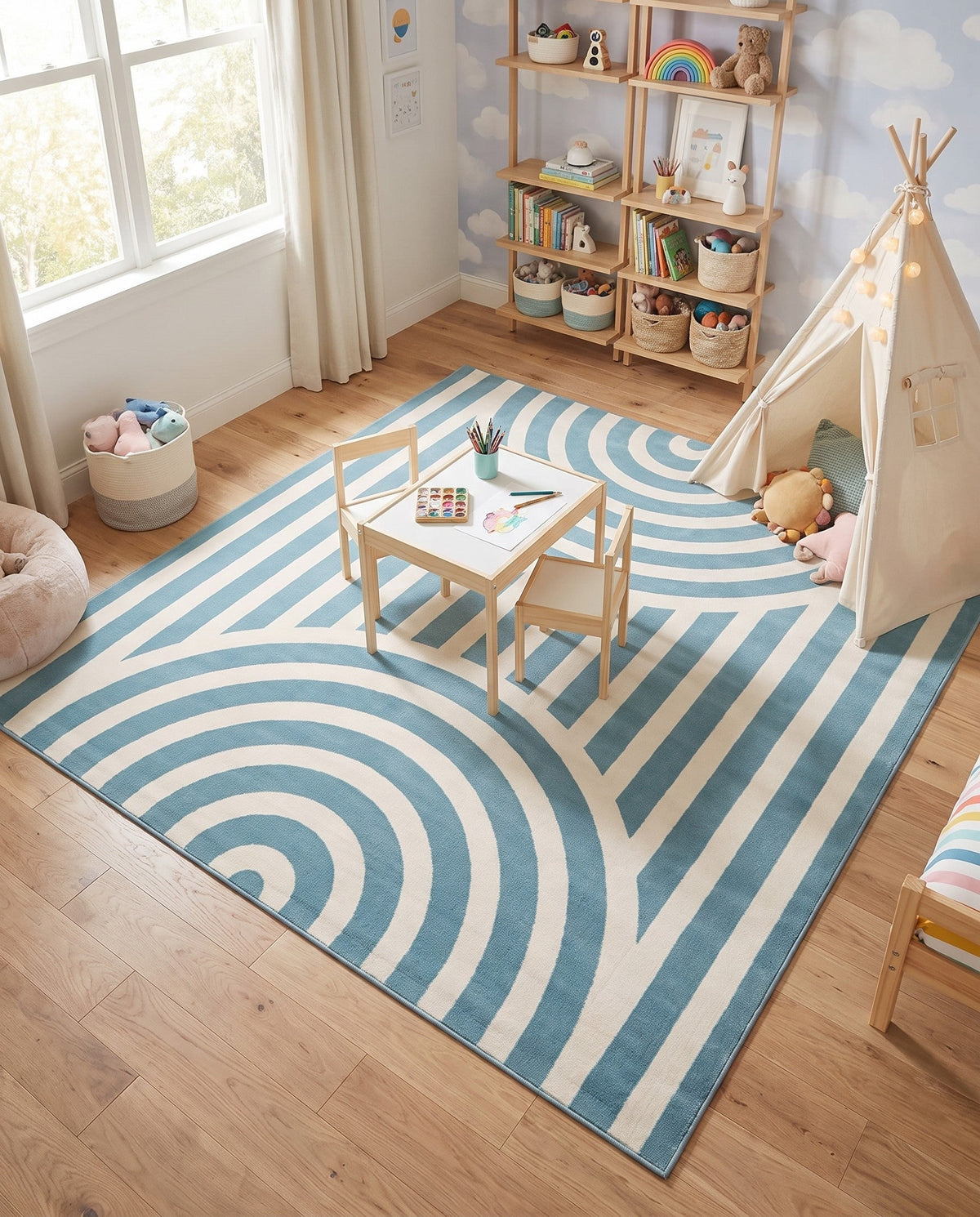 Wonder Tykes Collection Area Rug -  Joydale Square Sky blue  lifestyle 153
