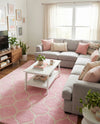 Trellis Mosaic Collection Area Rug -  Pergolatown (Light Pink) Rectangle Light Pink  lifestyle 3