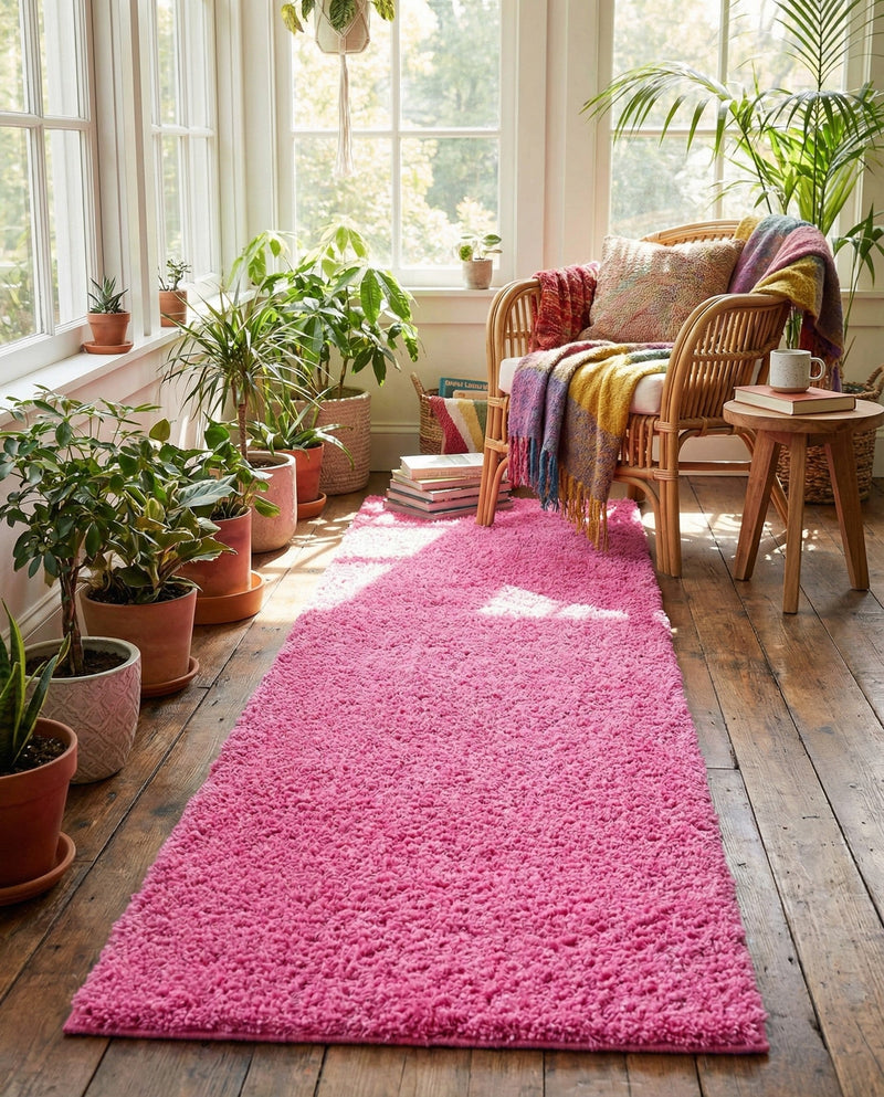 Plush Oasis Collection Area Rug - Serenity (Taffy Pink) Runner Taffy Pink  lifestyle 53