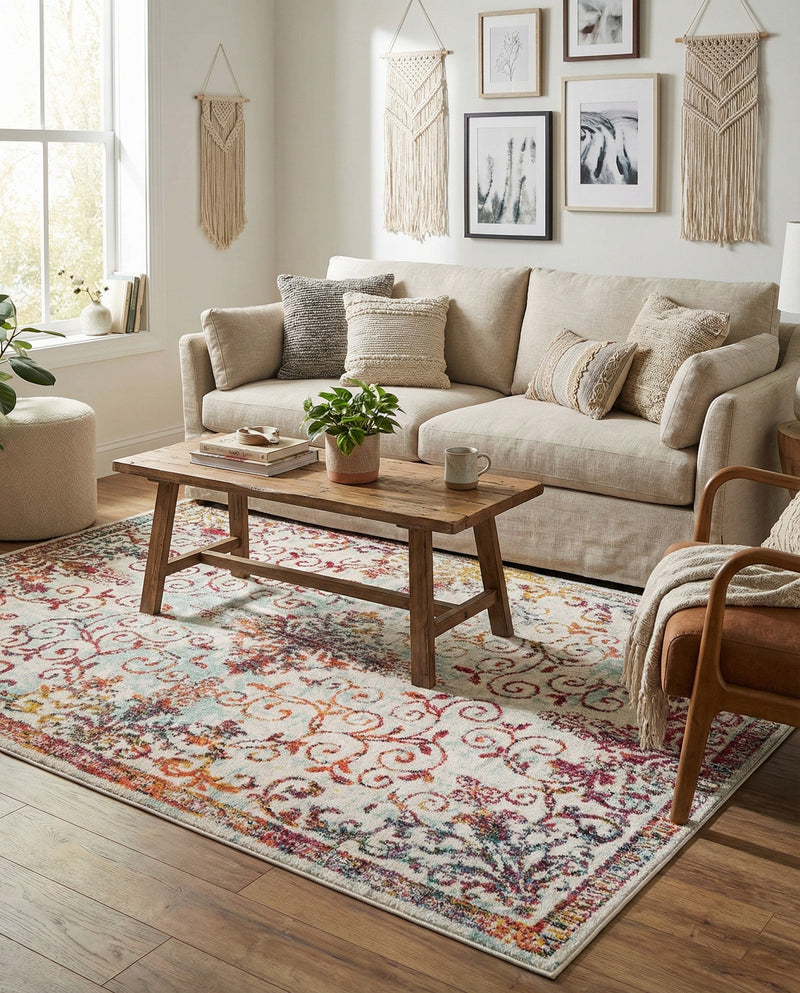 Brighton Terrace Collection Area Rug -  Saltdean Rectangle Ivory  lifestyle 27