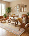 Seville Stripes Collection Area Rug - Cadiz (Yellow) Rectangle Yellow  lifestyle 21