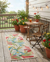 Outdoor Marrakesh Collection Area Rug -  Midelt Runner Multi  lifestyle 68