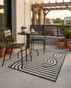 Urban Terrace Collection Area Rug -  Uptown Rectangle Black and White  lifestyle 3
