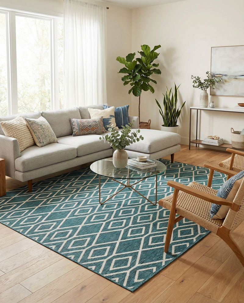 Urban Oasis Rugs Collection Area Rug -  Boulevard (Teal) Rectangle Teal  lifestyle 26