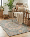 Savannah Threads Collection Area Rug -  Gobi Rectangle Blue and Peach  lifestyle 15