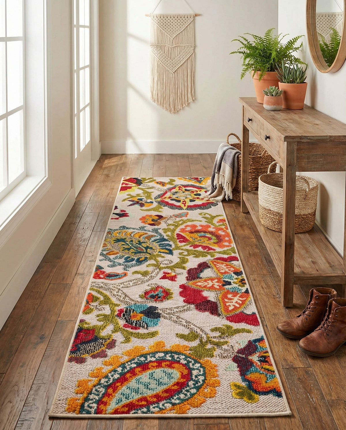 Outdoor Marrakesh Collection Area Rug - Fes Runner Multi Beige  lifestyle 168