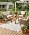 Bahama Breeze Outdoor Collection Area Rug -  Eleuthera Rectangle Gray  lifestyle 51