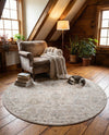 Cascade Range Collection Area Rug -  Shasta (Ivory) Round Ivory  lifestyle 33