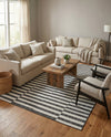 Seaside Stripes Collection Area Rug - Cabana (Charcoal) Rectangle Charcoal  lifestyle 11