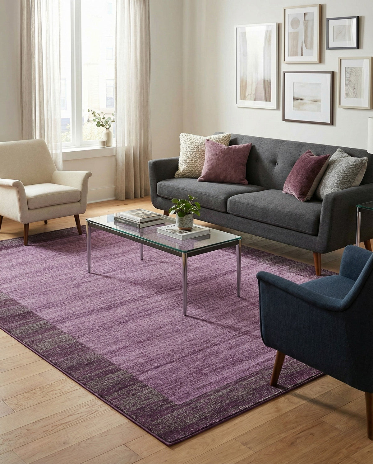 Studio Haven Collection Area Rug -  Conservatory (Violet) Rectangle Violet  lifestyle 21