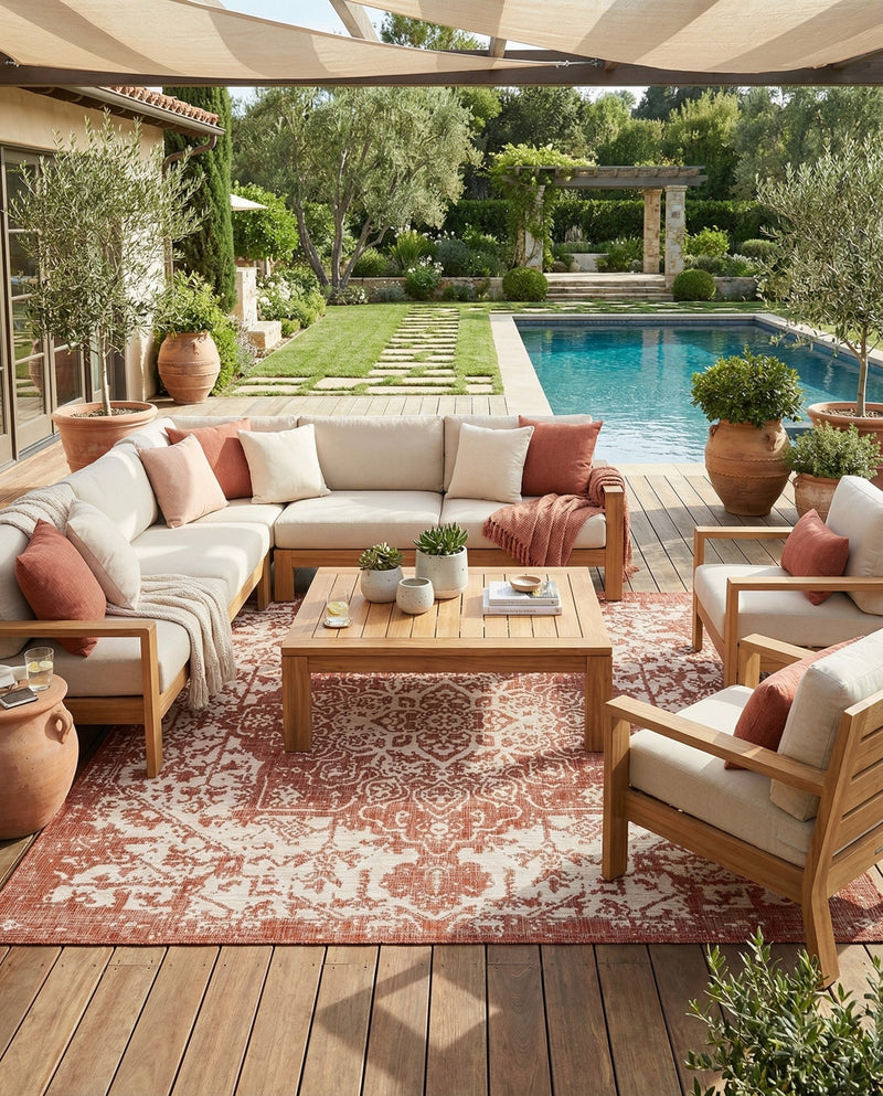 Urban Oasis Rugs Collection Area Rug -  Penthouse (Rust Red) Square Rust Red  lifestyle 72
