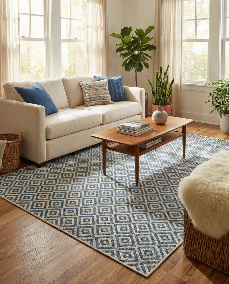 Urban Oasis Rugs Collection Area Rug -  Rooftop (Blue) Rectangle Blue  lifestyle 5