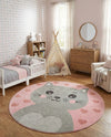 Wonder Tykes Collection Area Rug - Frolic Round Pink  lifestyle 9