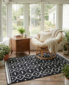 Copenhagen Edge Collection Area Rug -  Tivoli Rectangle Black  lifestyle 45