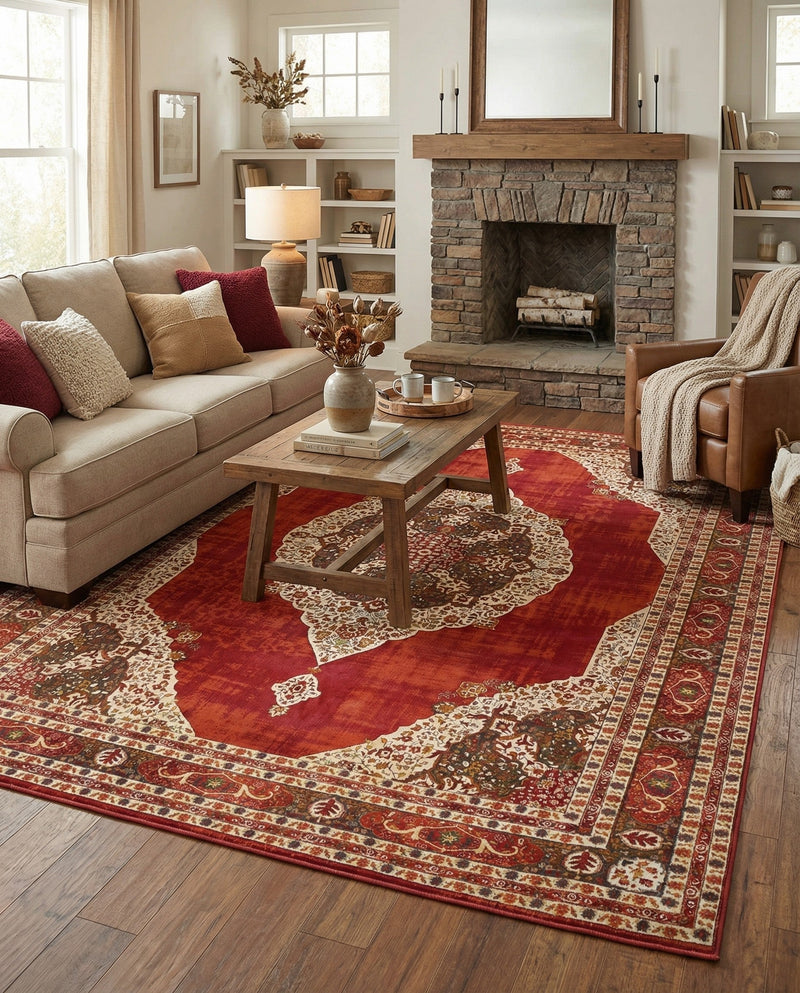 Caribbean Breeze Collection Area Rug -  Windward Rectangle Red  lifestyle 31