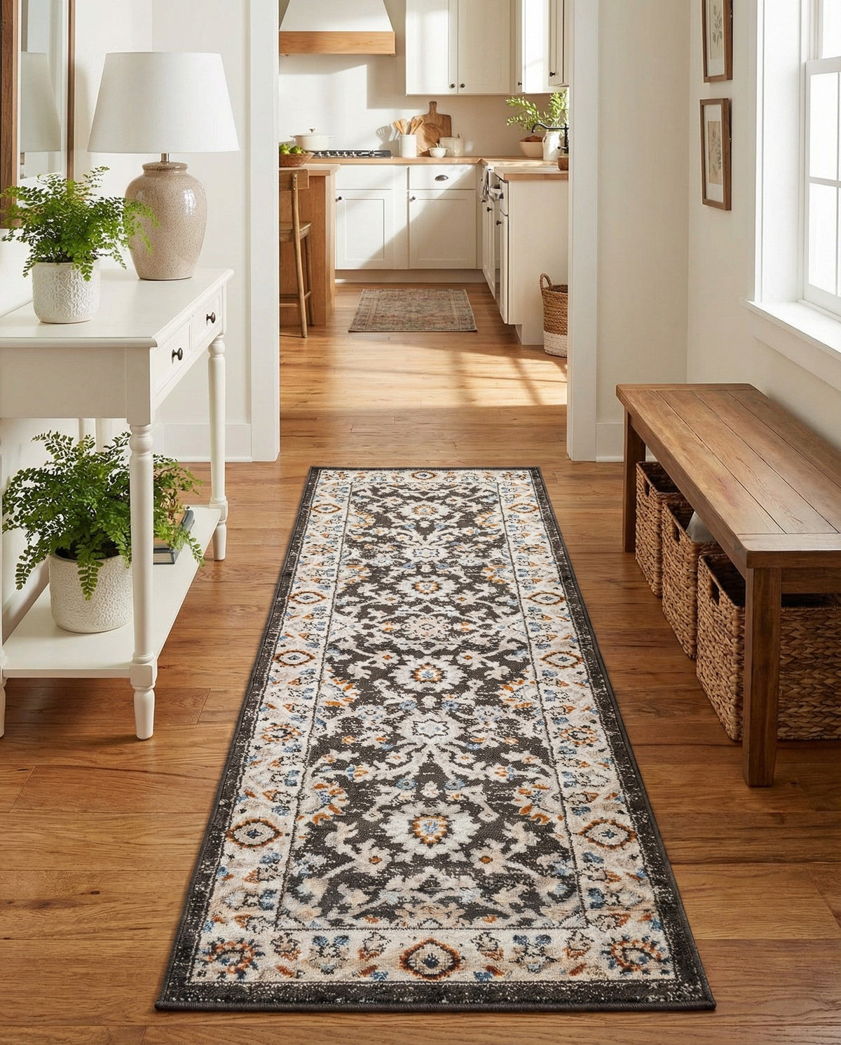 Savannah Elegance Collection Area Rug - Augusta (Fume Gray) Runner Fume Gray  lifestyle 82