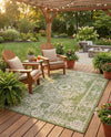 Patio Heritage Collection Area Rug - Savannah (Green) Rectangle Green  lifestyle 13