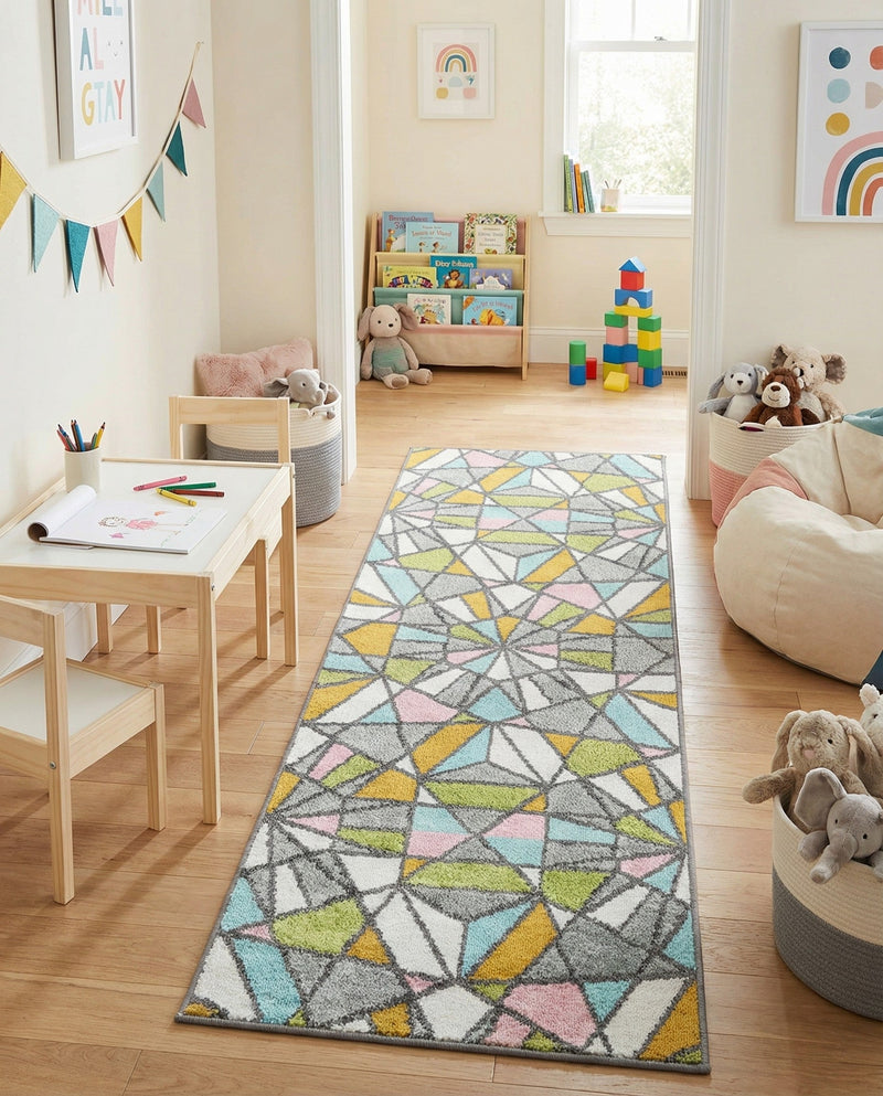 Wonder Tykes Collection Area Rug -  Chromatic Runner Multi  lifestyle 48