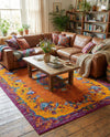 Caribbean Cove Collection Area Rug -  Nevis Rectangle Orange  lifestyle 23