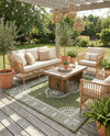 Patio Heritage Collection Area Rug -  Biloxi Rectangle Green  lifestyle 30